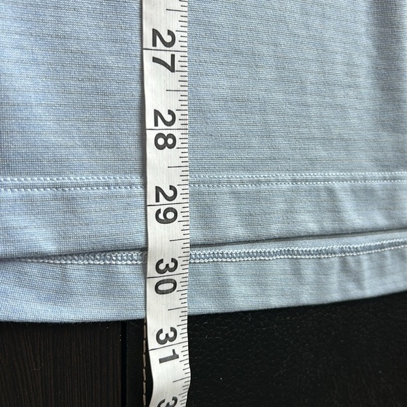 Lululemon Mens Evolution Short Sleeve Polo Shirt Pique Heathered Blue Linen - Picture 10 of 13